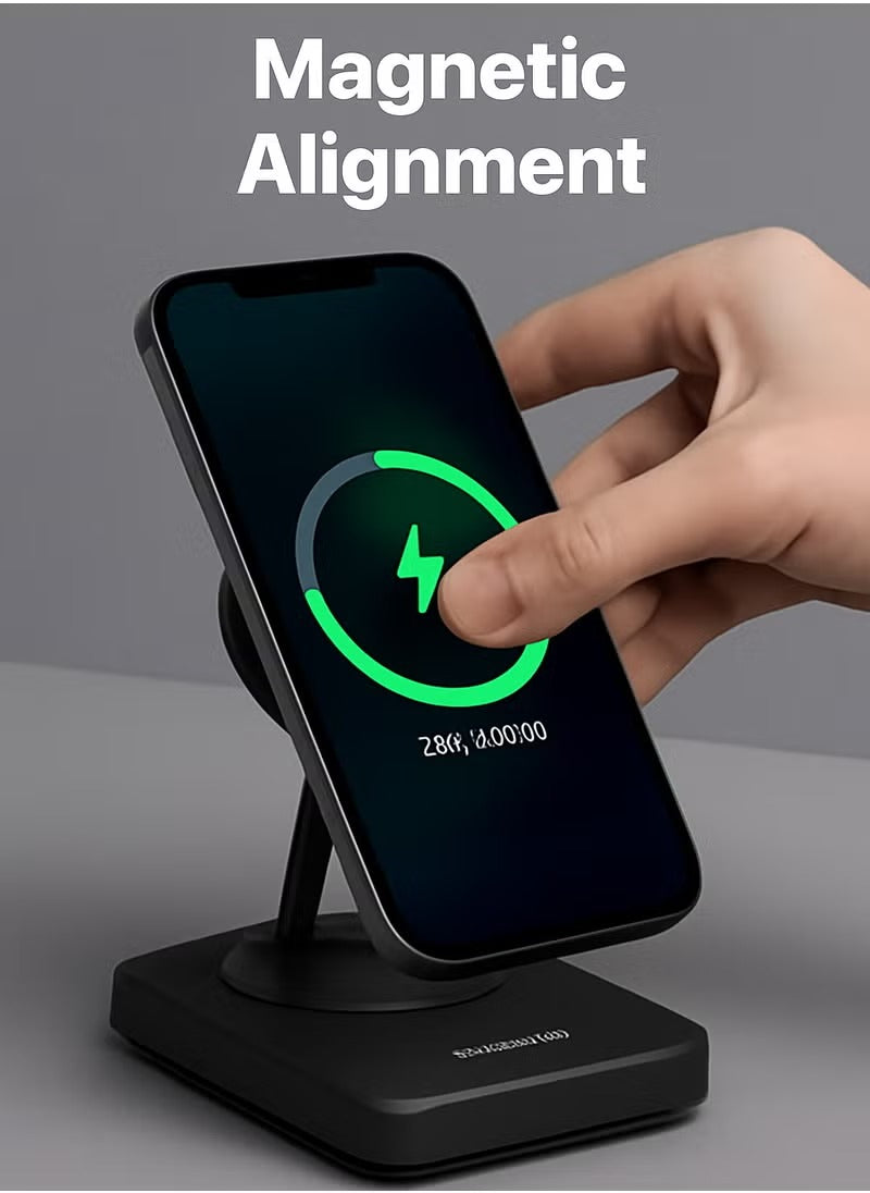 Wireless Charging Pad, FACEVER 3-in-1 Magnetic Wireless Charger for iPhone 12 11 Models/XS/X/XR/SE 2/Apple Watch Series/Airpods Pro, Fold Charging Station Dock Compatible for Apple Magsafe Accessories