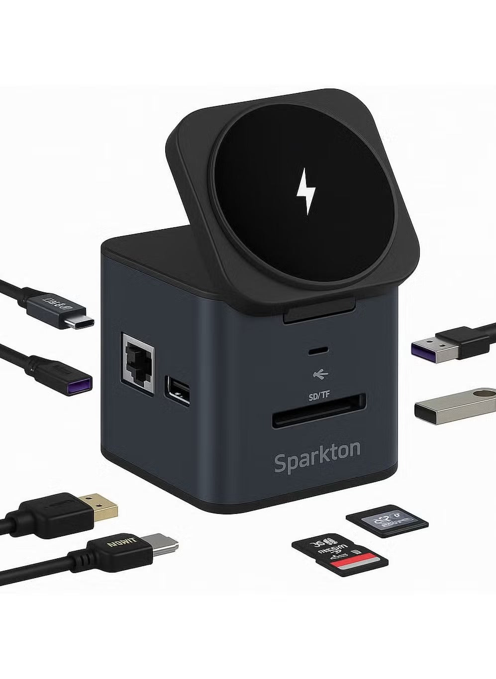 Sparkton 9 in 1 Docking Station with MagSafe Wireless Charging Hub Multiport USB C Dock for iPhone MacBook and More