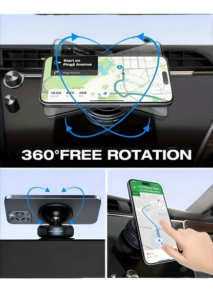 Sparkton 360° Rotating Magnetic Car Phone Holder Dashboard Mount Universal Foldable Mobile Stand for iPhone Samsung Strong Magnet Car Mount Hands-Free Driving Phone Dock Compact Auto Mobile Holder GPS Bracket Car Accessories for All Smartphones