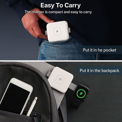 Sparkton 3 in 1 Wireless Charging Station for iPhone 15 14 13 Pro Max Mini Apple Watch Ultra 9 8 7 SE AirPods Pro 2 Fast Qi 15W Wireless Charger Pad Foldable iPhone Charging Stand Multi Device Dock Compact Desk Nightstand Charger Apple Trio Dock