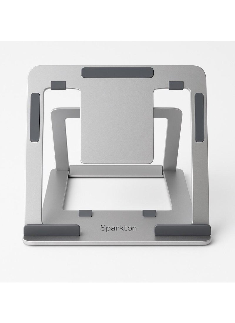 Sparkton Aluminum Alloy Adjustable Laptop Stand Ergonomic Portable Foldable Desk Stand for MacBook Computers and Laptops Compact Adjustable Height with Cooling Non Slip Grip