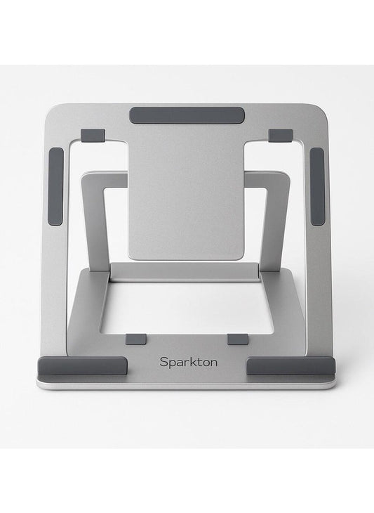 Sparkton Aluminum Alloy Adjustable Laptop Stand Ergonomic Portable Foldable Desk Stand for MacBook Computers and Laptops Compact Adjustable Height with Cooling Non Slip Grip