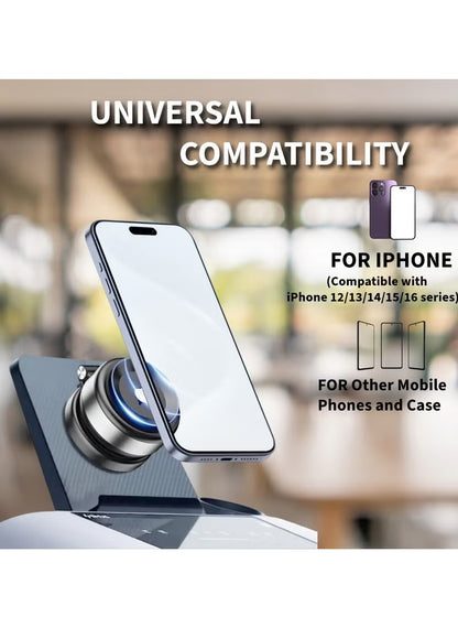 Magnetic Phone Holder for Car Strong Suction Cup Mount for Dashboard Windshield Universal Mobile Stand 360° Adjustable Car Mount for iPhone Samsung Android Hands-Free Smartphone Holder for Desk Office, Travel Car Use No-Slip Magnetic Phone Bracket