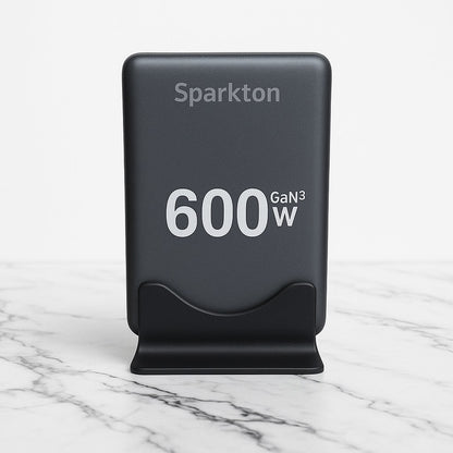 Sparkton 600W GaN³ Pro Fast Charger 8-Port USB Charging Station Hub with 140W+100W Type-C PD3.1 QC3.0 Smart Power Adapter for MacBook, iPhone, Samsung, Laptop, Tablet, Multi-Device GaN III Charger, LED Indicator, Travel Wall Plug High-Speed Power Brick