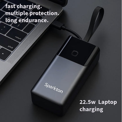 Sparkton 10000mAh Power Bank Fast Charging Portable Charger Quick Charge 3.0 USB-C Battery Pack Compact Mobile Backup Charger for iPhone Samsung Android Slim Rechargeable Travel Power Bank Dual Port Universal External Battery for Smartphones Tablets