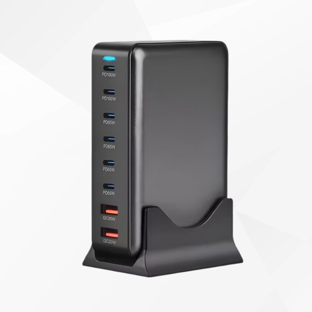 Sparkton Multi-Port Charger 500W Fast Charging Station USB-C & USB-A Power Delivery PD Charging Hub Quick Charge 3.0 Universal USB Charging Dock for Phones Tablets Laptops and More Portable 4-Port USB Charging Hub