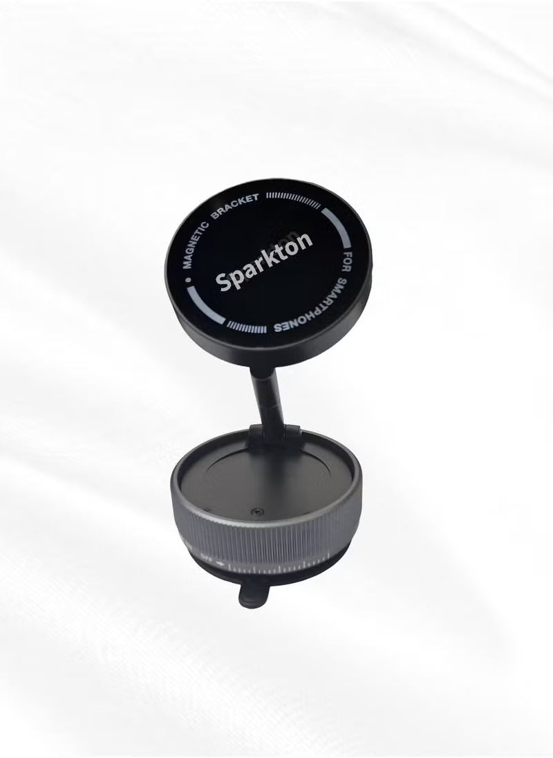 Sparkton Magnetic Phone Holder for Car Universal Car Mobile Holder Mount with Strong Suction Cup 360° Adjustable Dashboard Windshield Phone Bracket Stand Magnetic Car Mount for iPhone Android GPS Hands Free Calls Navigation Safe Driving