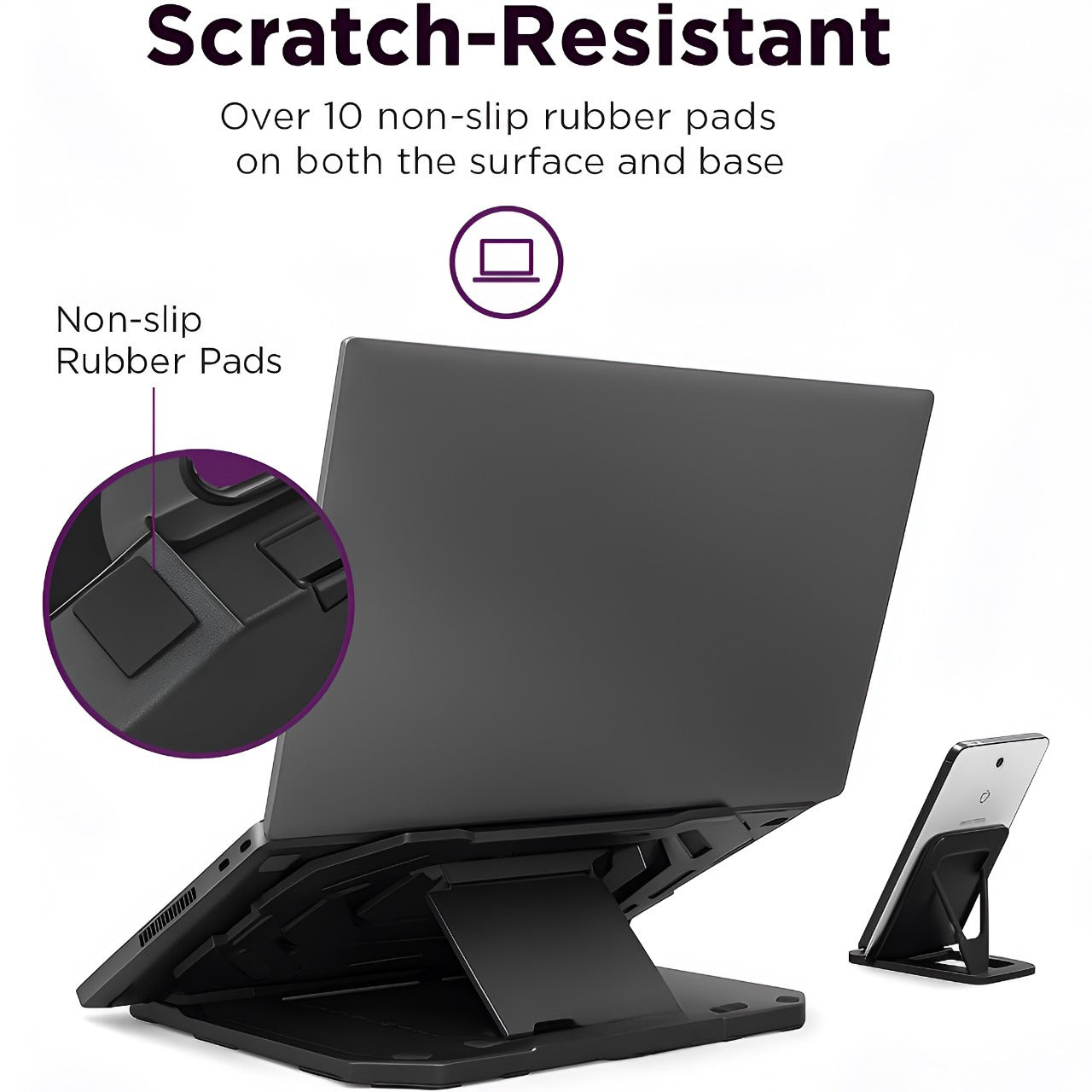 Sparkton Foldable Laptop Stand Adjustable Ergonomic Laptop Riser for Desk Portable Laptop Holder for MacBook Gaming Laptop Stand Typing Support Ventilated Notebook Riser Travel Laptop Stand