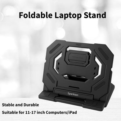 Sparkton Foldable Laptop Stand Adjustable Ergonomic Laptop Riser for Desk Portable Laptop Holder for MacBook Gaming Laptop Stand Typing Support Ventilated Notebook Riser Travel Laptop Stand