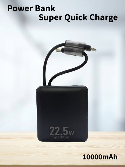 Sparkton 22.5W Super Quick Charge Power Bank 10000mAh Portable Charger with Dual USB Ports Fast Charging for Phones iPhone More
