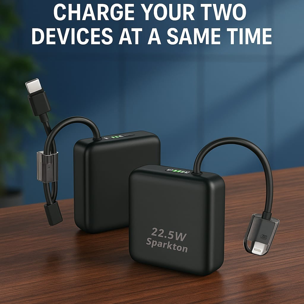 Sparkton 22.5W Super Quick Charge Power Bank 10000mAh Portable Charger with Dual USB Ports Fast Charging for Phones iPhone More