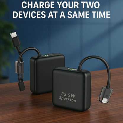 Sparkton 22.5W Super Quick Charge Power Bank 10000mAh Portable Charger with Dual USB Ports Fast Charging for Phones iPhone More