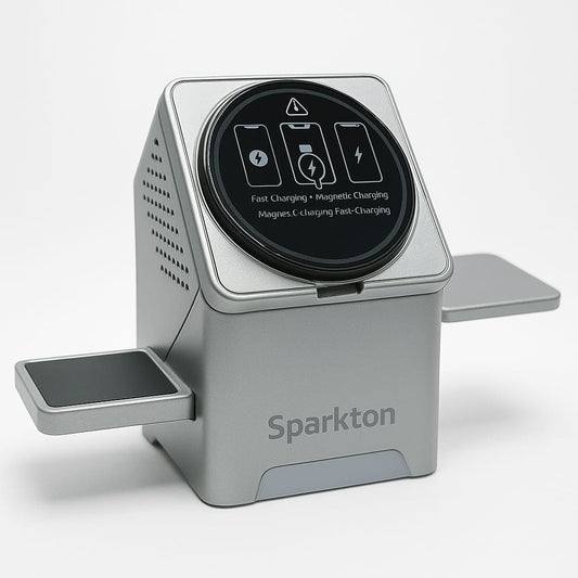 Magnetic Wireless Charger/Fast Charger – 3-in-1 Intelligent Fast Charging Station 15W for iPhone 12/13/14/15/16 Series, Apple Watch & AirPods Series