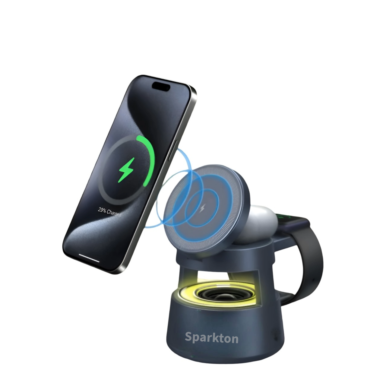 Sparkton 5-in-1 Wireless Charging Station – Fast Qi Multi-Device Charger for Phone, Watch & Earbuds - Image 3
