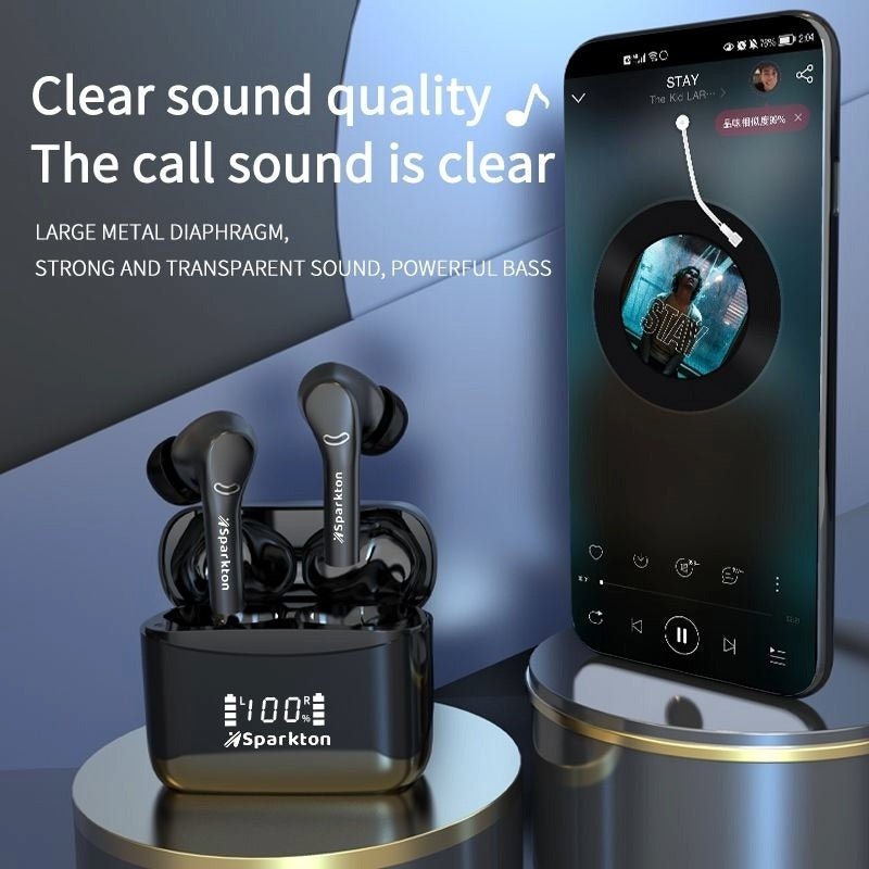 Sparkton A-One Pro ANC Wireless Earbuds | Bluetooth 5.4 | LED Display | Black - Image 7