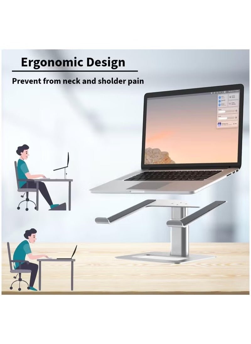 Sparkton Laptop Stand | Adjustable Ergonomic Stand with Anti-Slip Silicone Pads Compatible with 10"-17" Laptops Prevent Neck & Shoulder Pain Portable Durable & Space-Saving Design - Image 2