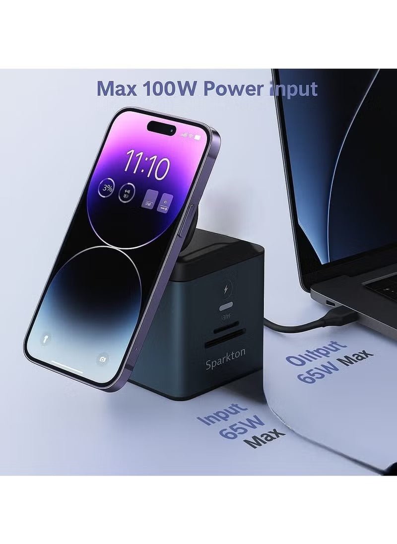 Sparkton 9-in-1 USB-C Docking Station with 15W MagSafe Wireless Charger | 4K HDMI, PD 100W, USB 3.0 Hub, SD/TF Reader & Ethernet | Multiport USB-C Hub for MacBook, iPhone, iPad & Windows Laptops - Image 5