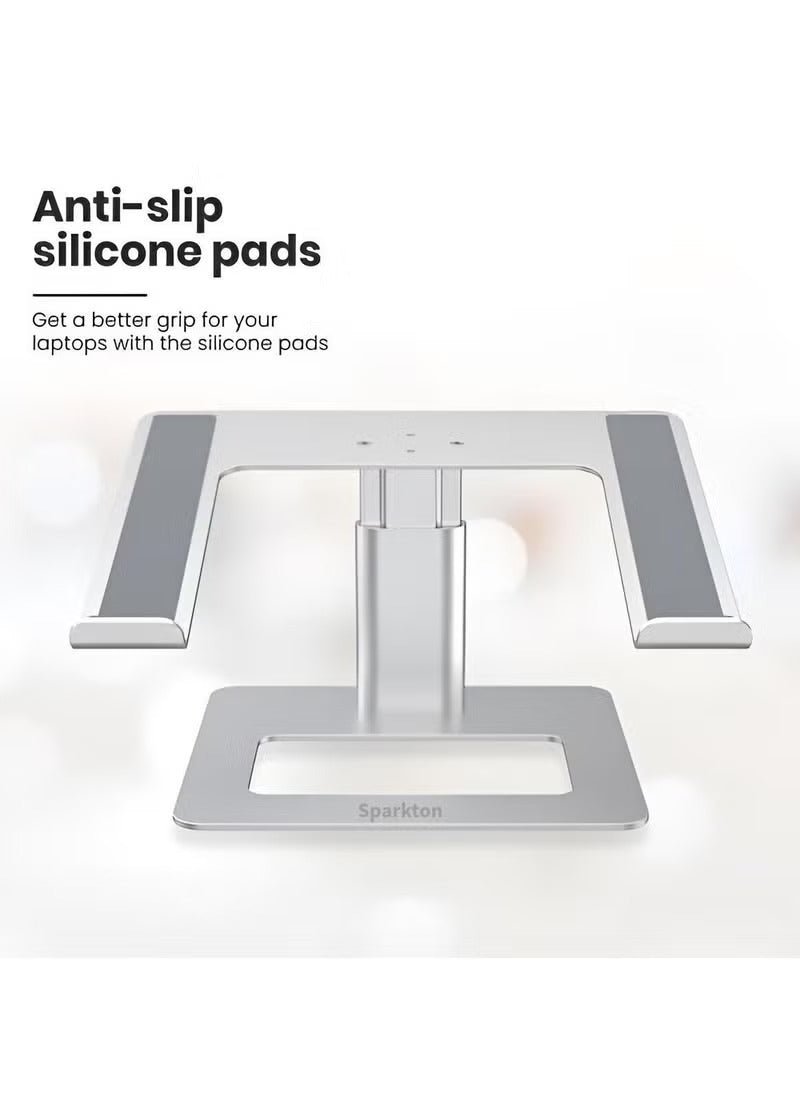 Sparkton Laptop Stand | Adjustable Ergonomic Stand with Anti-Slip Silicone Pads Compatible with 10"-17" Laptops Prevent Neck & Shoulder Pain Portable Durable & Space-Saving Design - Image 5