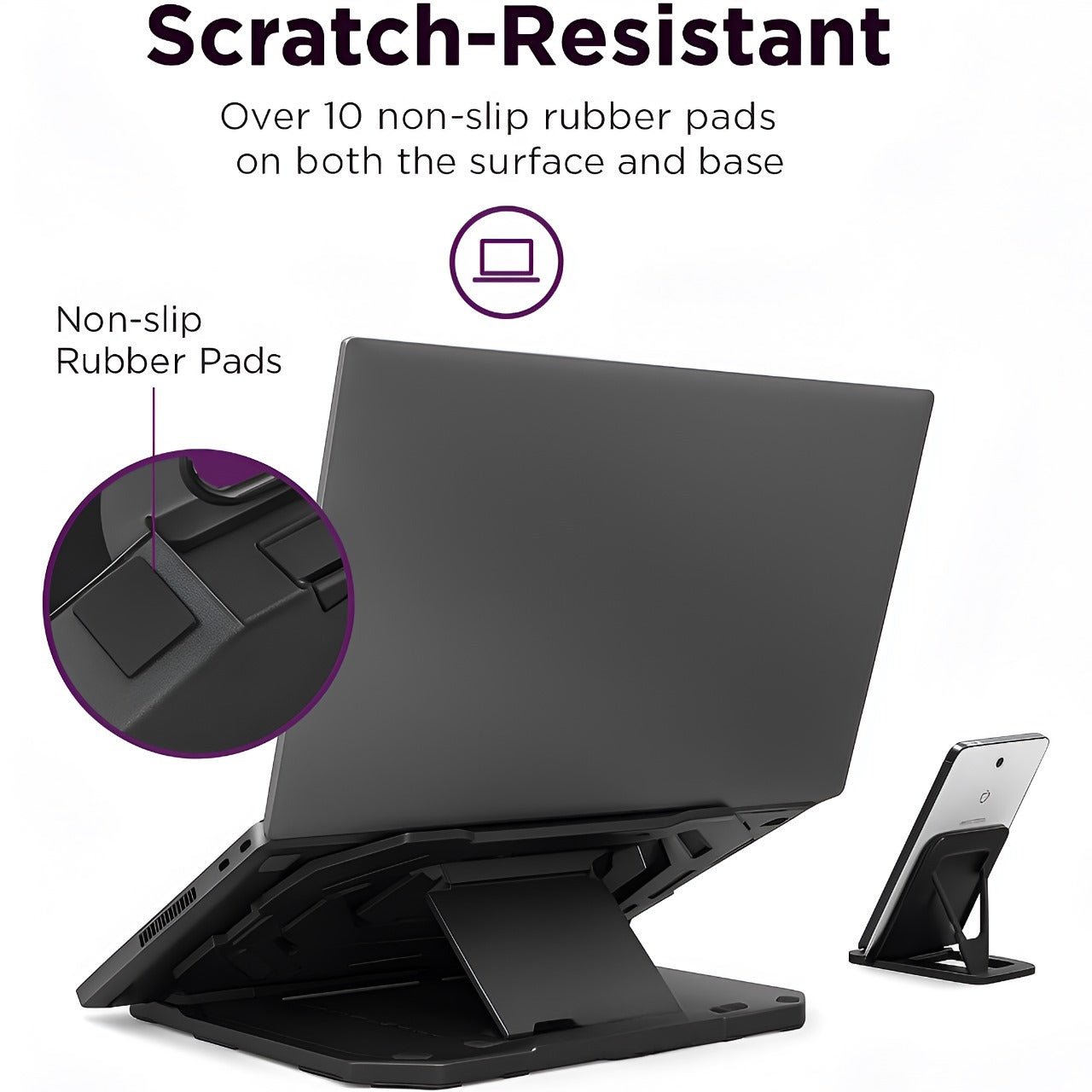 Sparkton Foldable Ergonomic Laptop Stand – Adjustable & Portable for Desk Use - Image 3