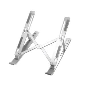 Portable Laptop Stand with 7 Adjustable Levels and Secure Riveted Joints. Features Anti-Slip Silicone Grips, Suitable for laptops 15.6 inches. Easily Foldable for Convenience