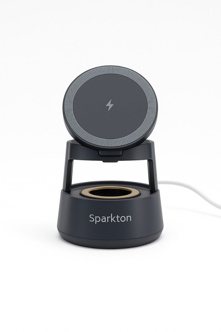 Sparkton 5-in-1 Wireless Charging Station – Fast Qi Multi-Device Charger for Phone, Watch & Earbuds